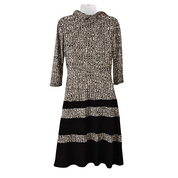 VTG Y2K Westport Womens A Line Sweater Dress Scarf Set Size M Colorblock Stripe - Picture 3 of 6